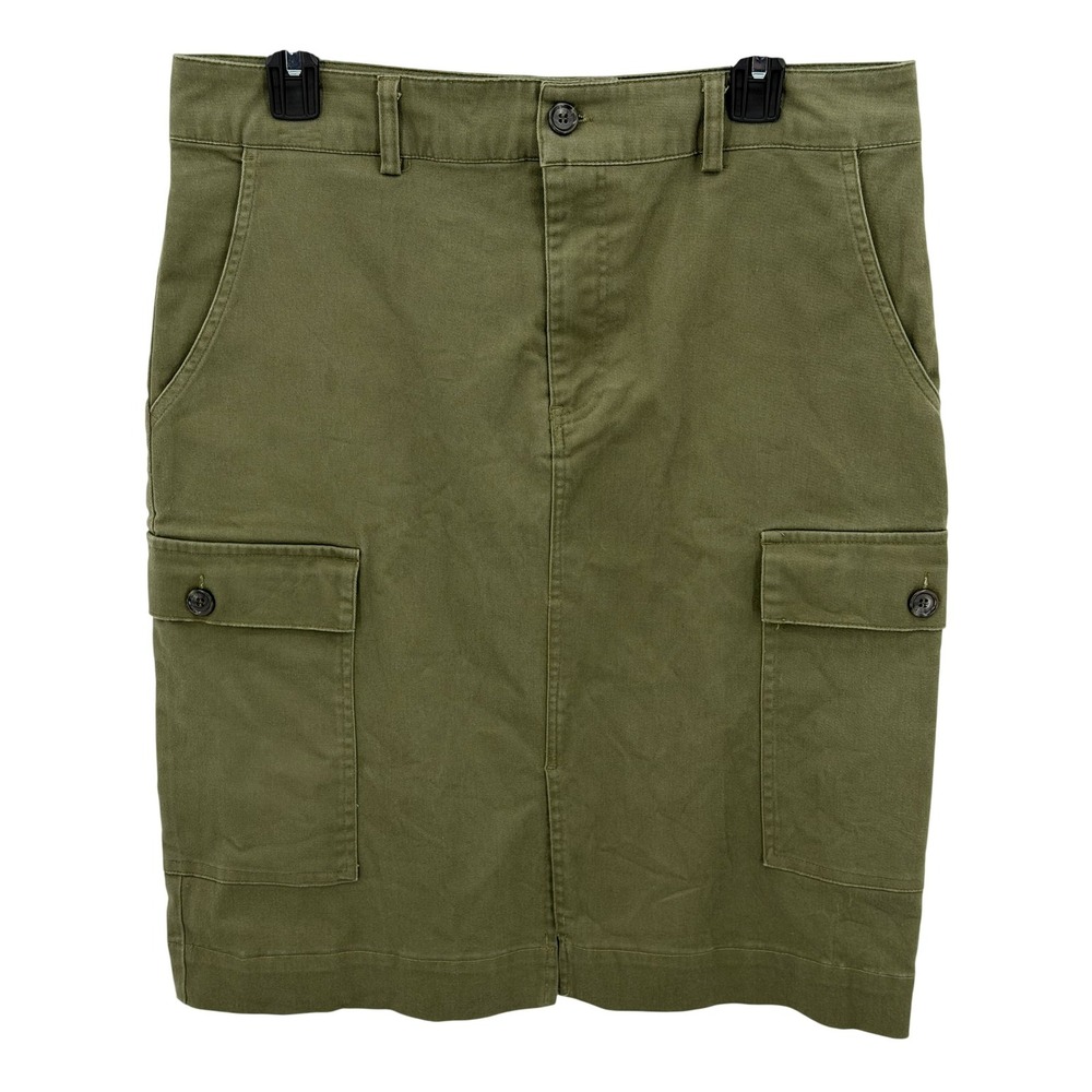 Jason Wu Skirt Womens Medium Olive Green Cargo Pockets Utility Military Summer